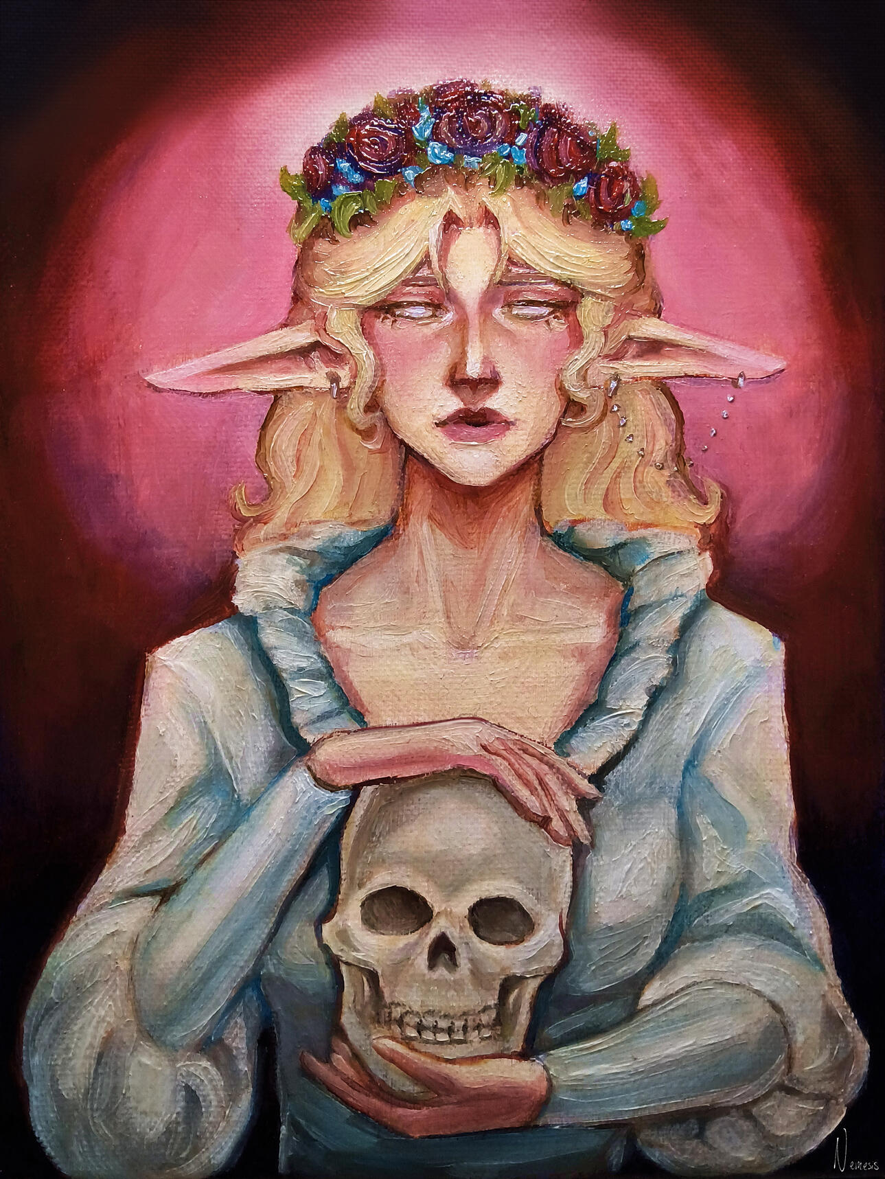 Oil Painting Original "Atropos in Bloom"